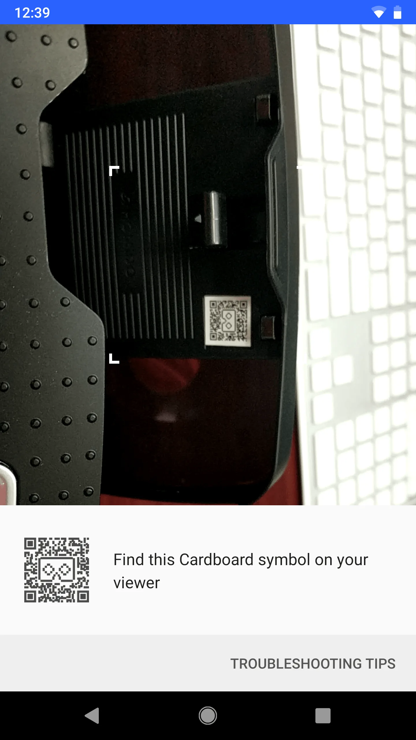 QR code scan for headset