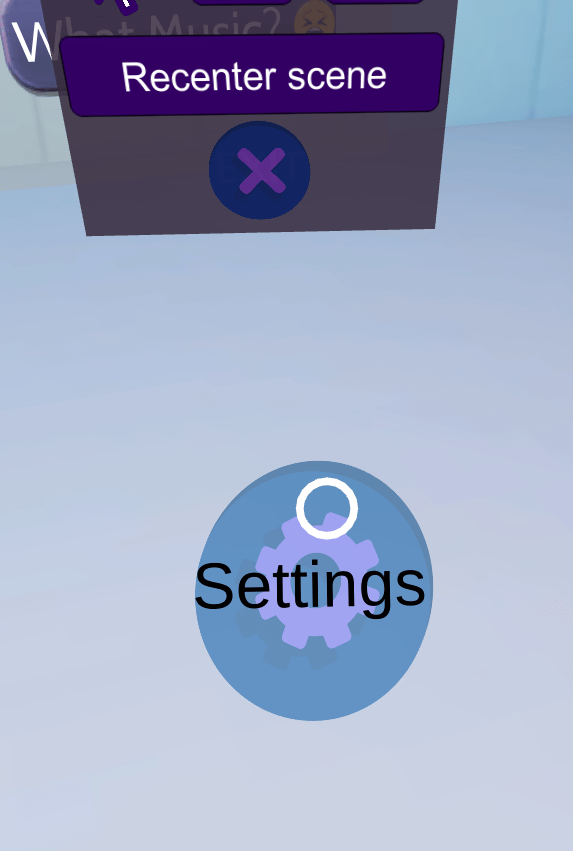 Settings Button appears when you look down